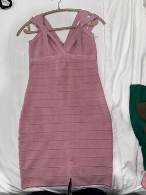 Angels Dusty Rose Bandage Mini Dress